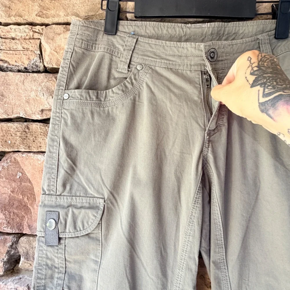 Kuhl Womens 6 Short Cargo Pants Olive Green Roll Up Convertible Hiking Utility